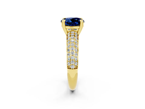 Yellow gold Round Cut Cut Diamond Milgrain Marquise Band with Prong Setting_2