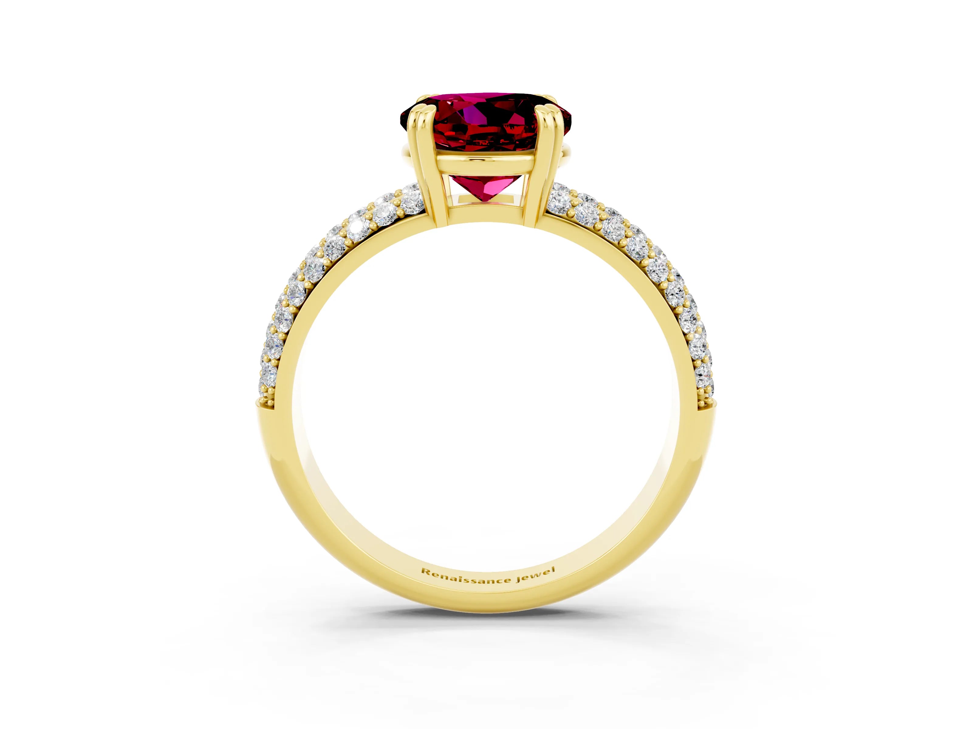 Yellow gold Round Cut Cut Diamond Milgrain Marquise Band with Prong Setting_3