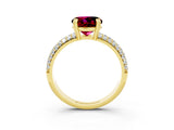 Yellow gold Round Cut Cut Diamond Milgrain Marquise Band with Prong Setting_3