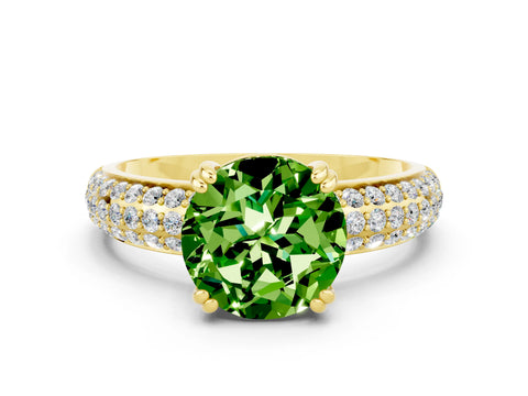 Yellow gold Round Cut Cut Diamond Milgrain Marquise Band with Prong Setting
