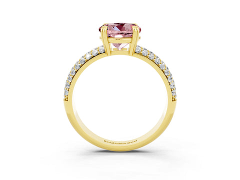 Yellow gold Round Cut Cut Diamond Milgrain Marquise Band with Prong Setting_3