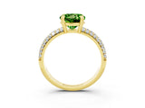 Yellow gold Round Cut Cut Diamond Milgrain Marquise Band with Prong Setting_3