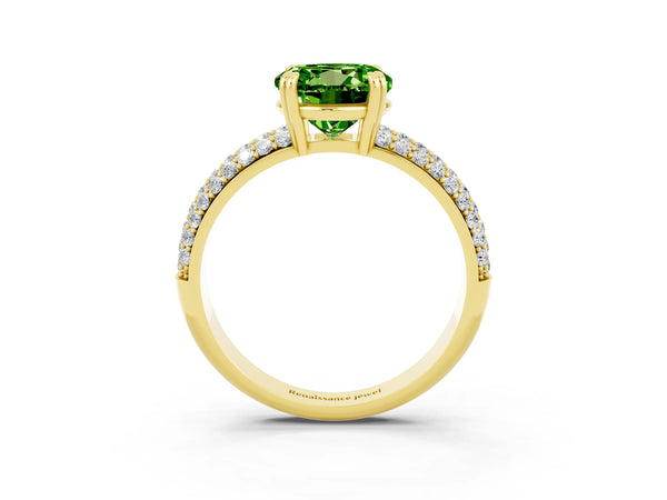 Yellow gold Round Cut Cut Diamond Milgrain Marquise Band with Prong Setting