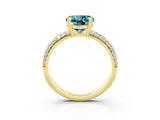 Yellow gold Round Cut Cut Diamond Milgrain Marquise Band with Prong Setting_3