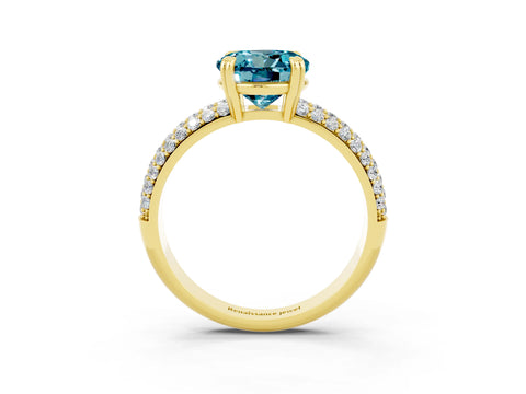 Yellow gold Round Cut Cut Diamond Milgrain Marquise Band with Prong Setting_3