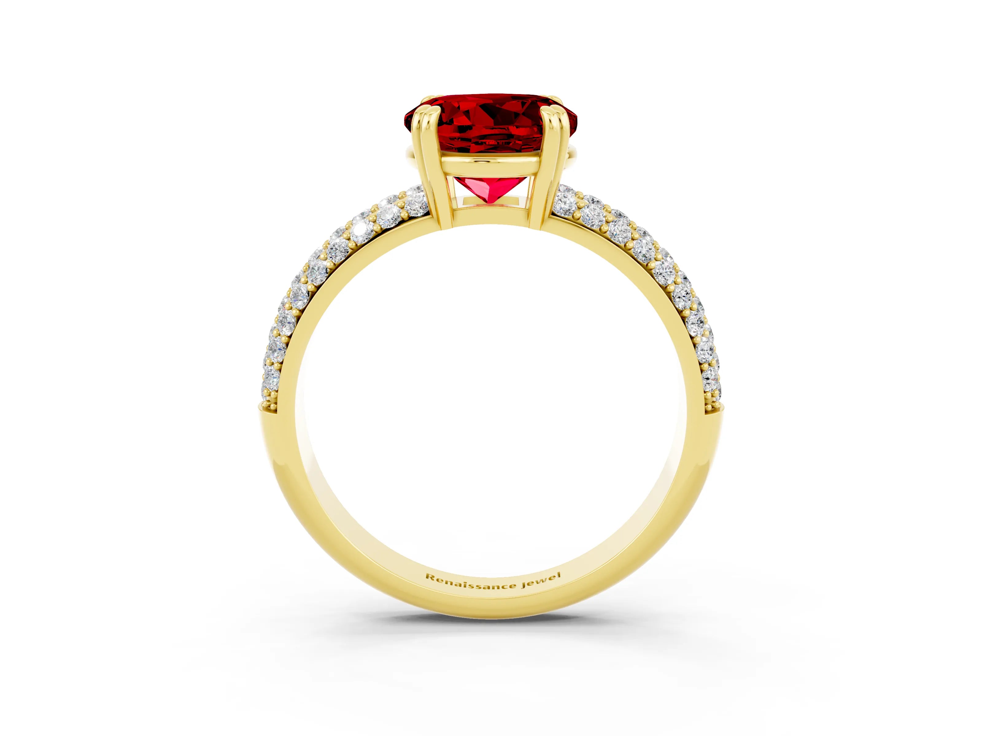 Yellow gold Round Cut Cut Diamond Milgrain Marquise Band with Prong Setting_3