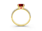 Yellow gold Round Cut Cut Diamond Milgrain Marquise Band with Prong Setting_3