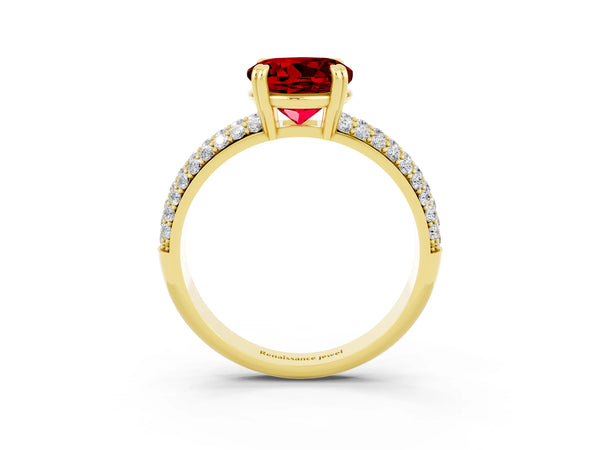 Yellow gold Round Cut Cut Diamond Milgrain Marquise Band with Prong Setting
