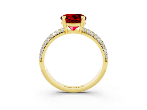 Yellow gold Round Cut Cut Diamond Milgrain Marquise Band with Prong Setting_3