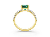 Yellow gold Round Cut Cut Diamond Milgrain Marquise Band with Prong Setting_3