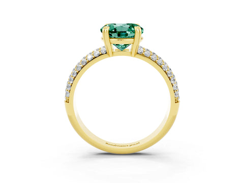 Yellow gold Round Cut Cut Diamond Milgrain Marquise Band with Prong Setting_3