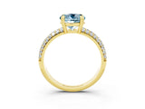 Yellow gold Round Cut Cut Diamond Milgrain Marquise Band with Prong Setting_3