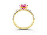 Yellow gold Round Cut Cut Diamond Milgrain Marquise Band with Prong Setting_3