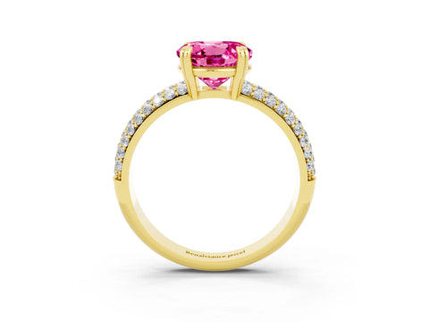 Yellow gold Round Cut Cut Diamond Milgrain Marquise Band with Prong Setting_3
