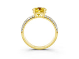 Yellow gold Round Cut Cut Diamond Milgrain Marquise Band with Prong Setting_3