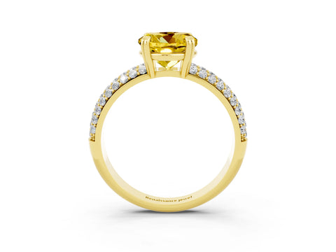 Yellow gold Round Cut Cut Diamond Milgrain Marquise Band with Prong Setting_3
