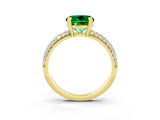 Yellow gold Round Cut Cut Diamond Milgrain Marquise Band with Prong Setting_3
