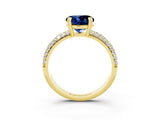 Yellow gold Round Cut Cut Diamond Milgrain Marquise Band with Prong Setting_3