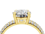 Yellow gold Round Cut Cut Diamond Milgrain Marquise Band with Prong Setting_4