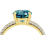 Yellow gold Round Cut Cut Diamond Milgrain Marquise Band with Prong Setting_4