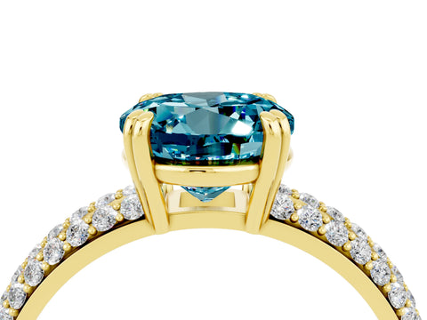 Yellow gold Round Cut Cut Diamond Milgrain Marquise Band with Prong Setting_4