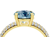 Yellow gold Round Cut Cut Diamond Milgrain Marquise Band with Prong Setting_4