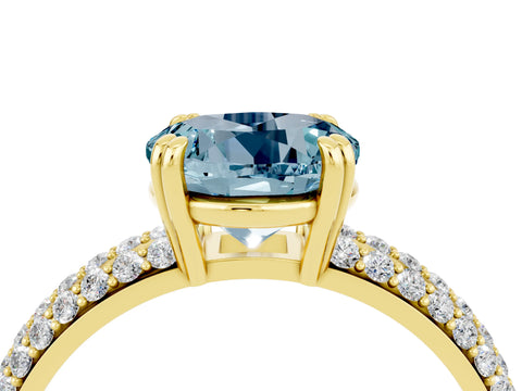Yellow gold Round Cut Cut Diamond Milgrain Marquise Band with Prong Setting_4