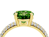 Yellow gold Round Cut Cut Diamond Milgrain Marquise Band with Prong Setting_4