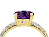 Yellow gold Round Cut Cut Diamond Milgrain Marquise Band with Prong Setting_4