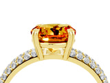 Yellow gold Round Cut Cut Diamond Milgrain Marquise Band with Prong Setting_4