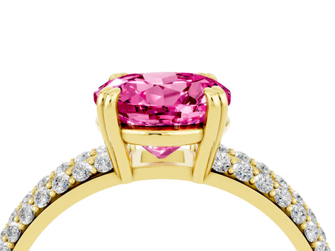 Yellow gold Round Cut Cut Diamond Milgrain Marquise Band with Prong Setting_4
