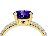 Yellow gold Round Cut Cut Diamond Milgrain Marquise Band with Prong Setting_4