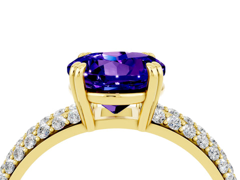 Yellow gold Round Cut Cut Diamond Milgrain Marquise Band with Prong Setting_4