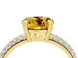 Yellow gold Round Cut Cut Diamond Milgrain Marquise Band with Prong Setting_4