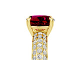 Yellow gold Round Cut Cut Diamond Milgrain Marquise Band with Prong Setting_5