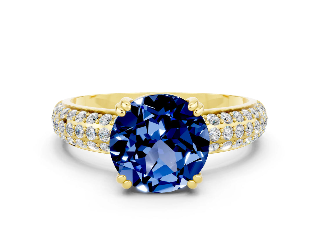 Yellow gold Round Cut Cut Diamond Milgrain Marquise Band with Prong Setting