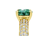 Yellow gold Round Cut Cut Diamond Milgrain Marquise Band with Prong Setting_5