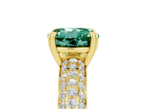 Yellow gold Round Cut Cut Diamond Milgrain Marquise Band with Prong Setting_5