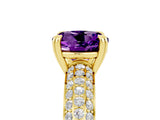 Yellow gold Round Cut Cut Diamond Milgrain Marquise Band with Prong Setting_5