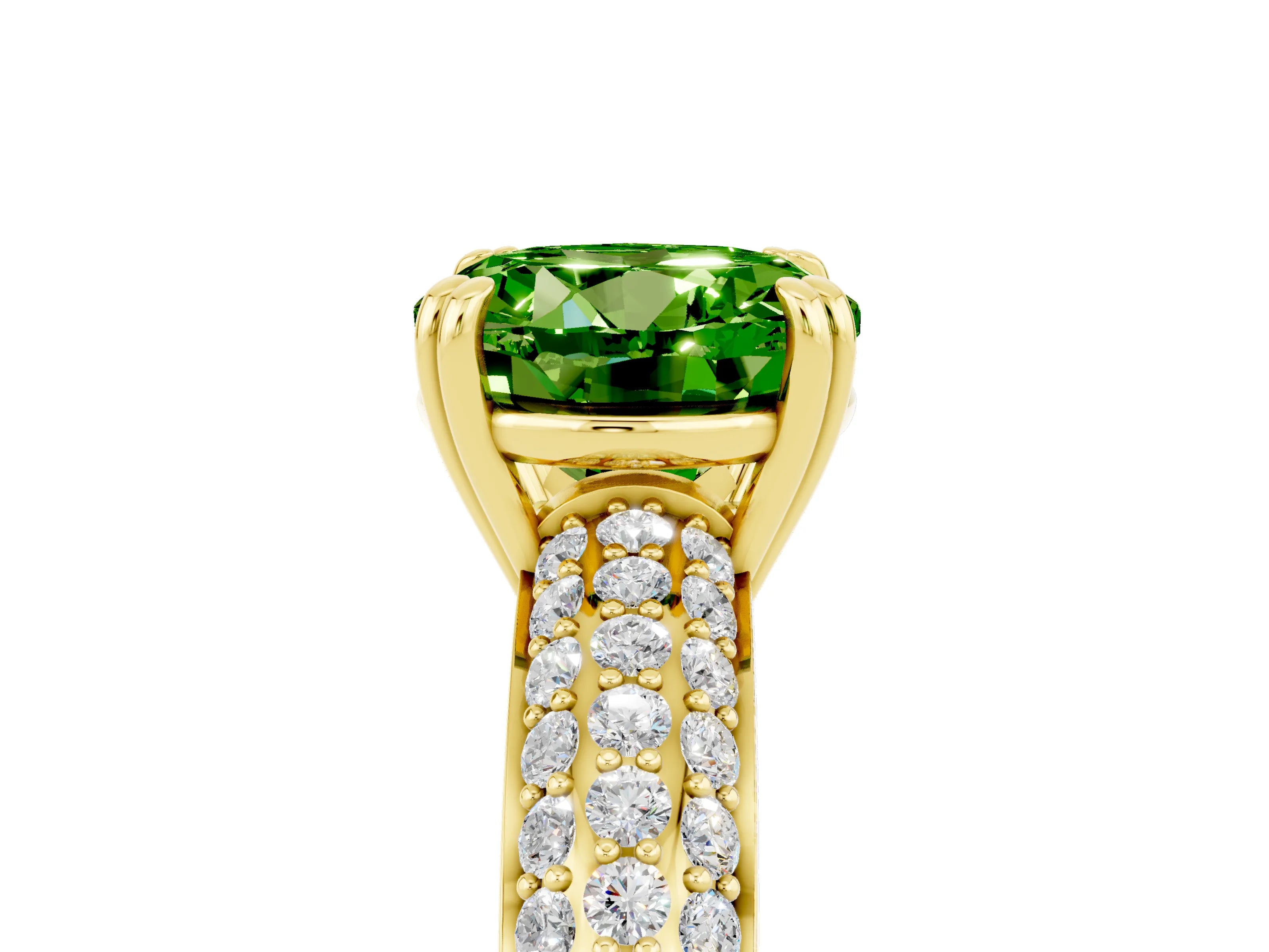 Yellow gold Round Cut Cut Diamond Milgrain Marquise Band with Prong Setting_5