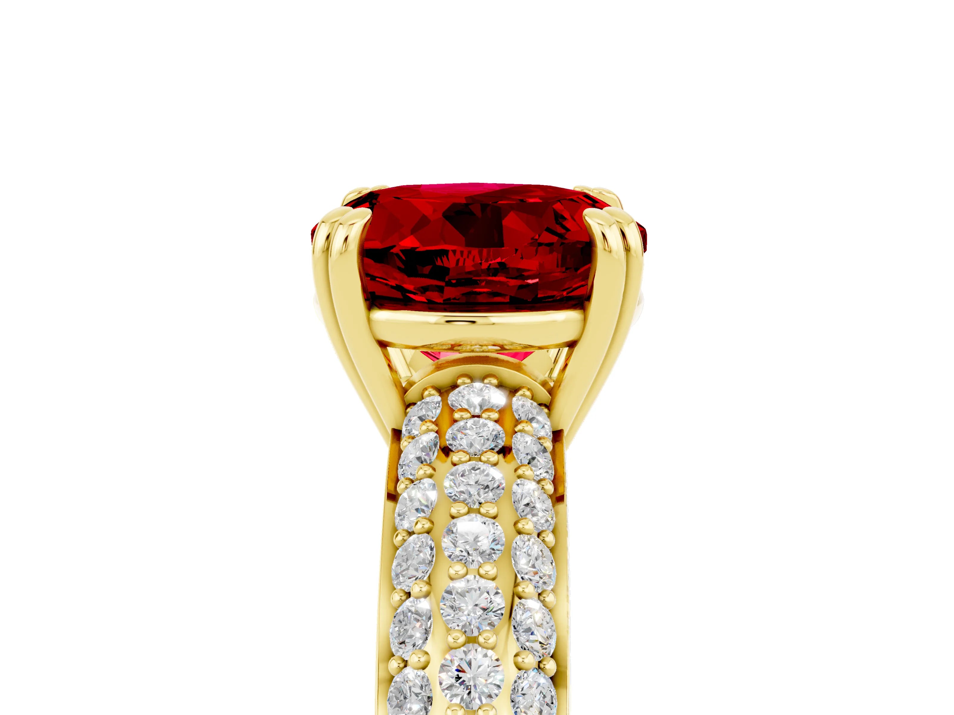 Yellow gold Round Cut Cut Diamond Milgrain Marquise Band with Prong Setting_5