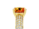 Yellow gold Round Cut Cut Diamond Milgrain Marquise Band with Prong Setting_5