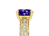 Yellow gold Round Cut Cut Diamond Milgrain Marquise Band with Prong Setting_5