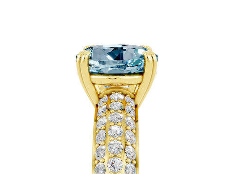 Yellow gold Round Cut Cut Diamond Milgrain Marquise Band with Prong Setting_5