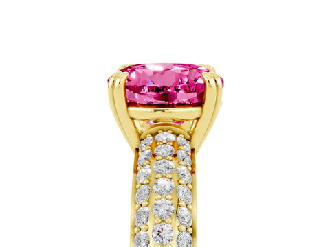 Yellow gold Round Cut Cut Diamond Milgrain Marquise Band with Prong Setting_5