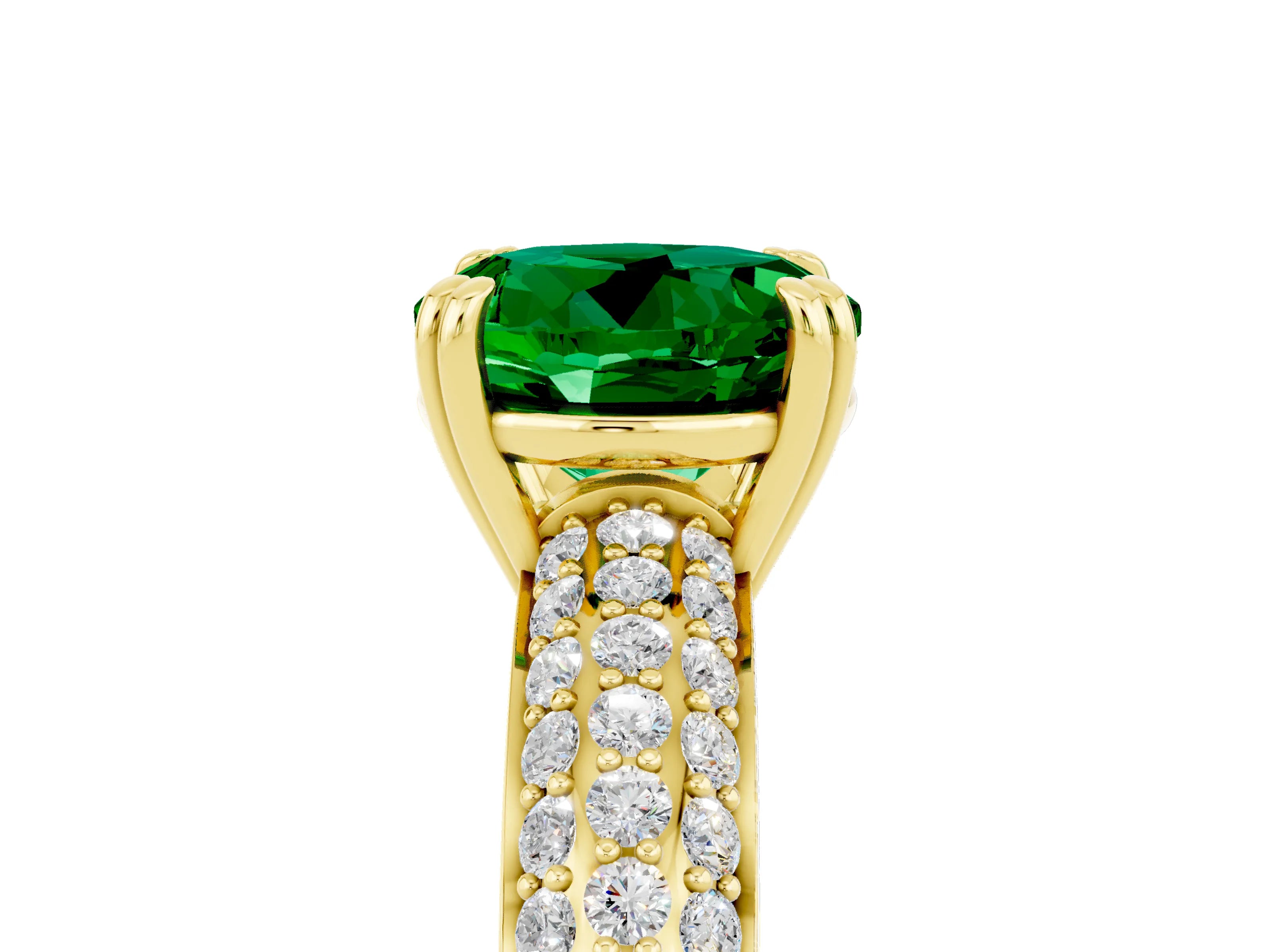 Yellow gold Round Cut Cut Diamond Milgrain Marquise Band with Prong Setting_5