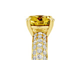 Yellow gold Round Cut Cut Diamond Milgrain Marquise Band with Prong Setting_5