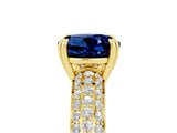 Yellow gold Round Cut Cut Diamond Milgrain Marquise Band with Prong Setting_5