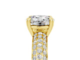 Yellow gold Round Cut Cut Diamond Milgrain Marquise Band with Prong Setting_5