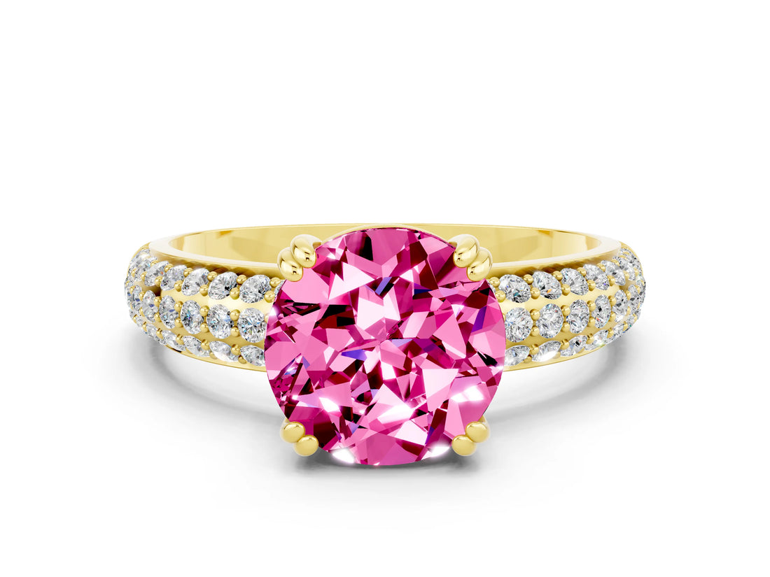 Yellow gold Round Cut Cut Diamond Milgrain Marquise Band with Prong Setting